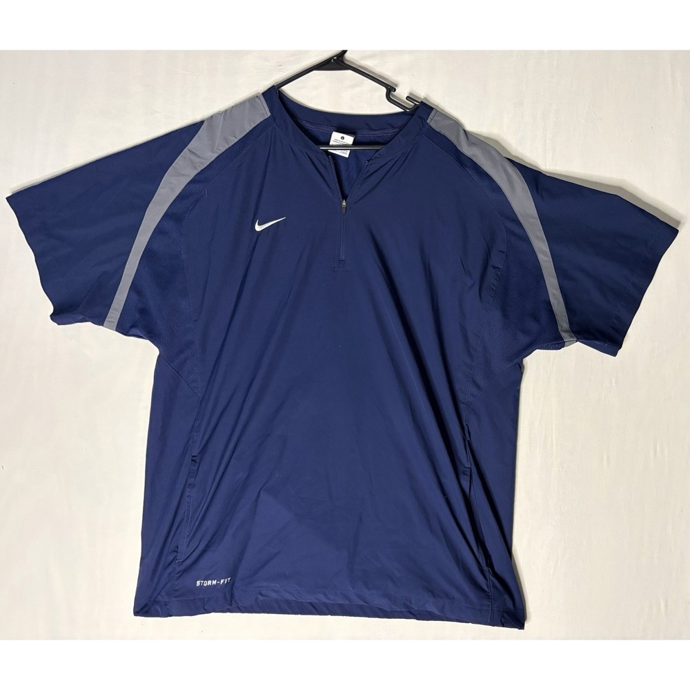 Nike Storm Fit Warm Up Shirt Men's Size Large Blue Baseball Softball 359724-232
